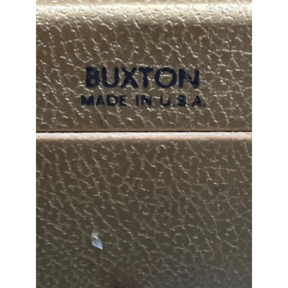 Vintage Buxton Gold Faux Leather Jewelry Box Made in USA Tiered Organizer